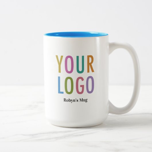 15 oz Sky Blue Inner Tasse Custom Logo Name Busine (Rechts)