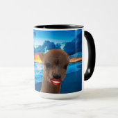 15 oz Tasse alpaca am Strand, vielen Dank (VorderseiteRechts)