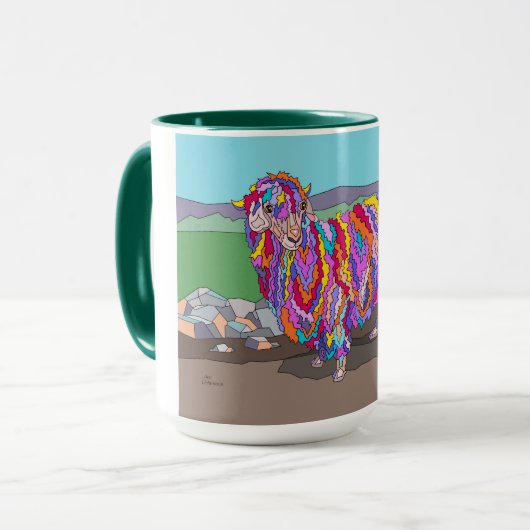 15 oz Tasse, Angora Ram Tasse (Vorderseite Links)