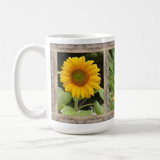 15 oz. Tasse mit Sonnenblumen (Links)
