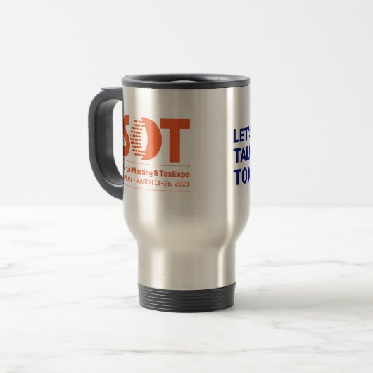 15 oz Travel/Computer Tasse-Let's Talk Toxicology Reisebecher (Vorderseite Links)