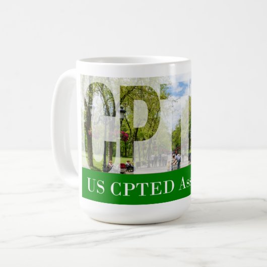 15 oz US CPTED Association Coffee Tasse Park (Vorderseite Links)
