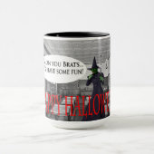 15 oz zwei Töne Tasse. Happy halloween. KatzenHexe Tasse (Zentrum)