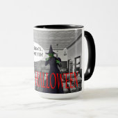 15 oz zwei Töne Tasse. Happy halloween. KatzenHexe Tasse (VorderseiteRechts)