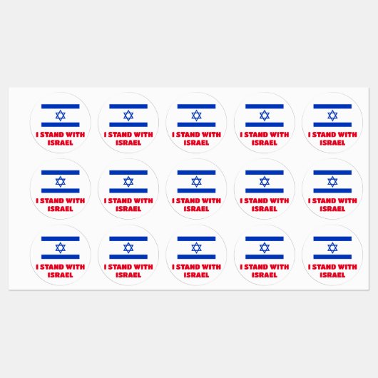 15 Pieces I Stand With Israel Sticker Labels (Blatt)