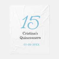 15. Quinceanera-Geburtstag blau schwarz fett Buchs