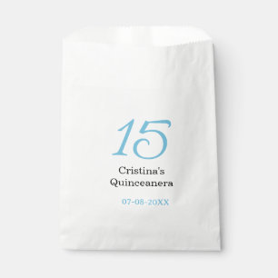 15. Quinceanera-Geburtstag blau schwarz fett Buchs Geschenktütchen