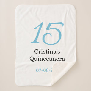 15. Quinceanera-Geburtstag blau schwarz fett Buchs Sherpadecke