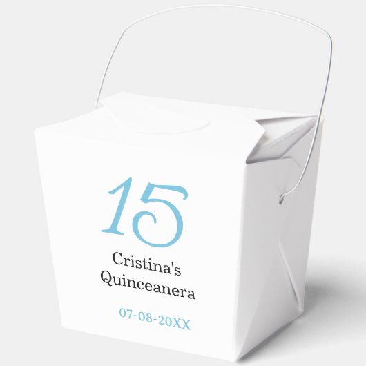 15. Quinceanera-Geburtstag blau schwarze fette Buc Geschenkschachtel (Vorderseite)