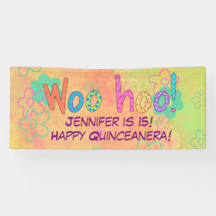 15. Quinceanera Geburtstagsname Personalisierter B Banner