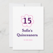 15. Quinceanera Happy Geburtstag rosa lila Datum