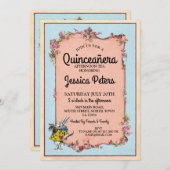 15. Quinceanera Party Wonderland Rabbit Einladung (Vorne/Hinten)