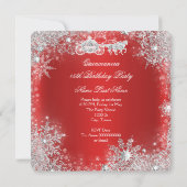 15. Regal Red Birthday Party in Quinceanera Einladung (Rückseite)