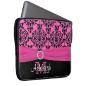 15" Rosa Schwarz-weiße IMITAT Band-Laptop-Hülse Laptopschutzhülle (Vorne Rechts)