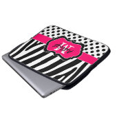 15" Rosaschwarzer Zebra Stripes Laptopschutzhülle (Vorne Knopf)