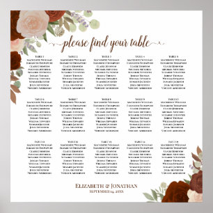 15 Rose der Herbstrost Hochzeitssitzkarte Poster