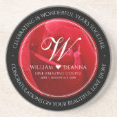 15. Rose Hochzeitstag Getränkeuntersetzer (Vorne)