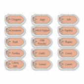 15 Rustikale, florale Spice Jar Stickers Aufkleber (Vorderseite)