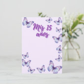 15. Schmetterlingseinladung Einladung (Stehend Vorderseite)