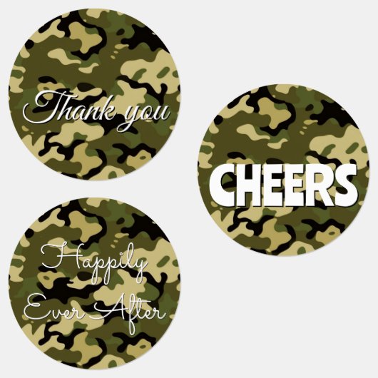 15-set Camouflage Green, Brown, Tan & Black Etiketten (Gruppe)