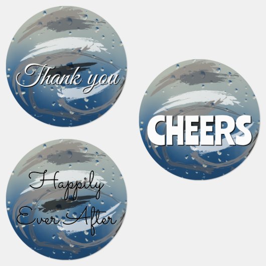 15-set Monochrome Black, White & Gray Brushstrokes Etiketten (Gruppe)