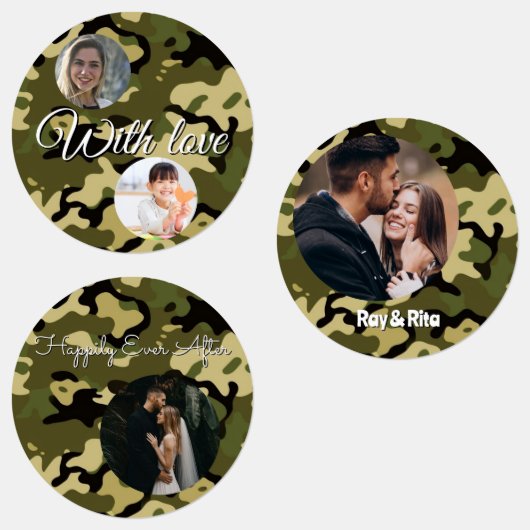 15-set Photo Camouflage Green, Brown, Tan & Black Etiketten (Gruppe)