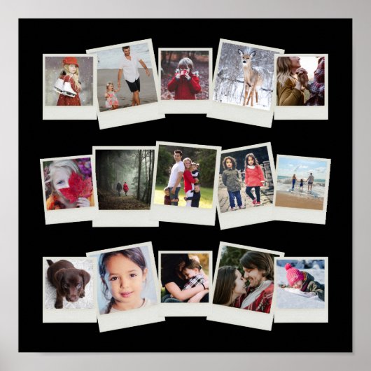 15 Sofortfilm Fotos Foto Geschenkkollektion Schwar Poster (Vorne)