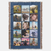 15 Square Foto Collage Keepake Blue Decke (Vorderseite Vertikal)