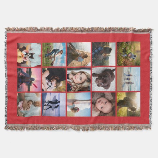 15 Square Foto Collage Keepake Red Decke (Vorderseite)