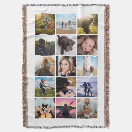 15 Square FotoCollage Keepake White Decke (Vorderseite Vertikal)