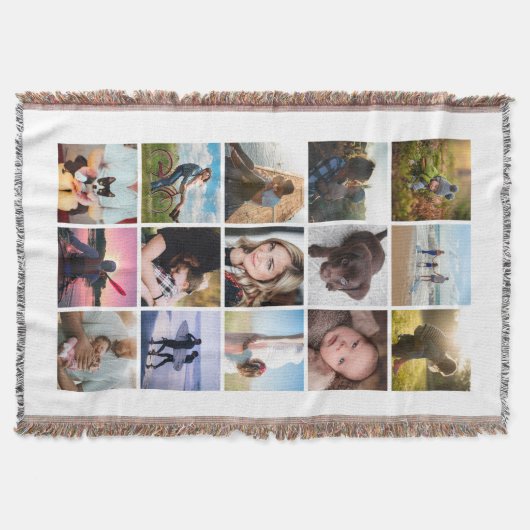 15 Square FotoCollage Keepake White Decke (Vorderseite)