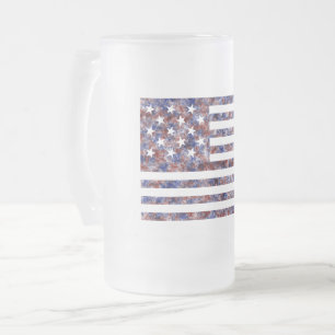 15 Sterne US-Flagge Mattglas Bierglas