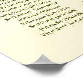 15 Tabelle Einfache Gold Creme Hochzeitskarte Poster (Ecke)
