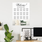 15 Tabelle Elegant White Rose Hochzeitstabelle Poster (Heimbüro)