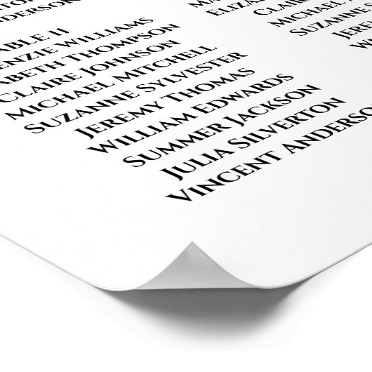 15 Tabelle Roter Fall Blume Hochzeitsstift Poster (Ecke)