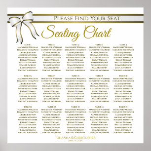 15 Tabelle White & Gold Ribbon Hochzeitstabelle Poster