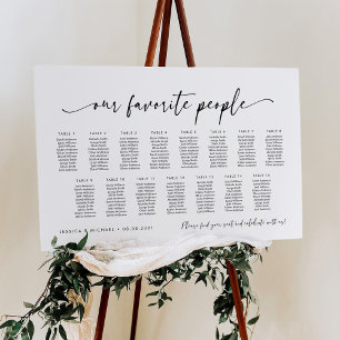 15 Tabellen Unsere Lieblings-Sitzplan Poster