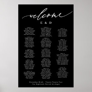 15 Tafeln Schwarze Kalligrafie Hochzeit Begrüßungs Poster