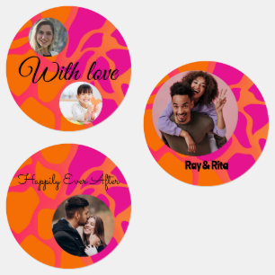 15-teiliges Foto Orange und Hot Pink Gradient Sort Etiketten