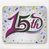 15. Text mit Party Confetti Mousepad (Vorne)