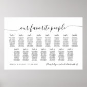 15 Tisch Elegant unsere Lieblings-Leute-Sitzkarte Poster (Vorne)