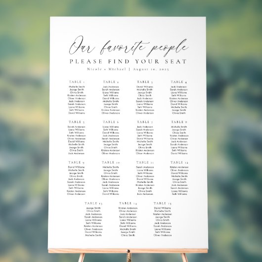 15 Tische Beliebte Personen Acryl Sitzordnung Acrylschild (Neutral)