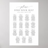 15 Tische Finden Sie Ihre Sitzplakette Poster (Vorne)