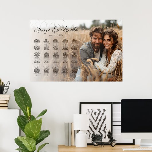 15 Tische Hochzeitstisch-Foto Poster (Heimbüro)