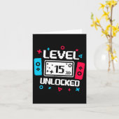15 Unverriegelter Gamer 15. Geburtstag Geschenkspi Karte (Gelbe Blume)