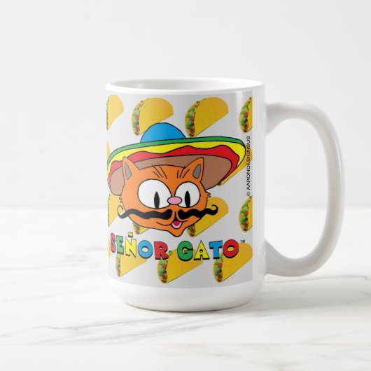 15 Unze Cartoon Senor Gato Taco liebt Big Kaffeetasse (Rechts)