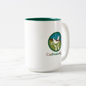 15 Unze-Logofront und -rückseite Zweifarbige Tasse (VorderseiteRechts)