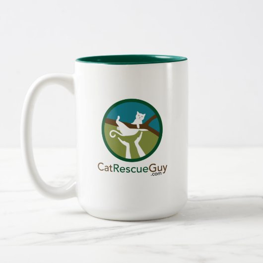 15 Unze-Logofront und -rückseite Zweifarbige Tasse (Links)