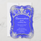 15. Winter Wonderland Royal Blue Einladung (Vorderseite)