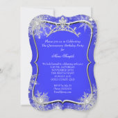 15. Winter Wonderland Royal Blue Einladung (Rückseite)